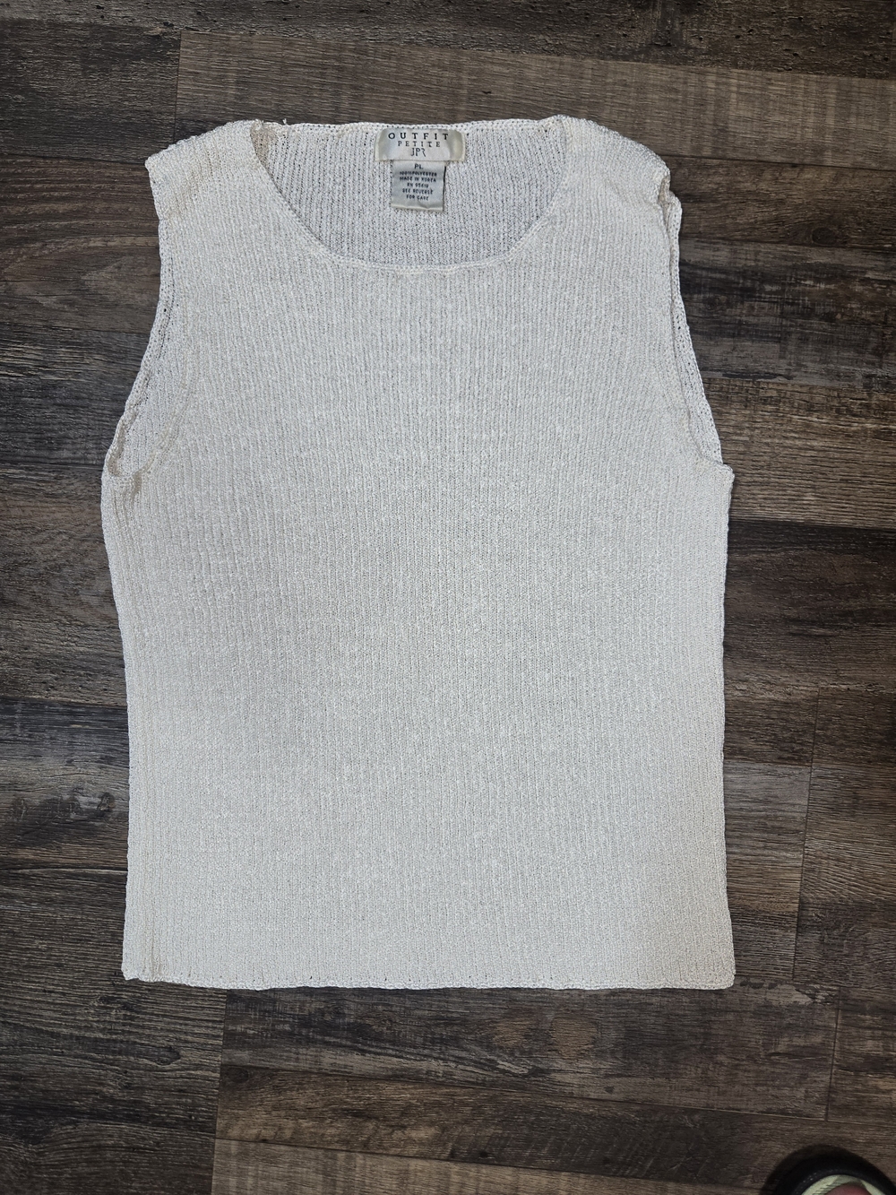 Cream Knit Tank Top